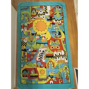 Vintage Fernando La Palma Hilasal Cotton Beach Towel El Salvador 64" X 36"